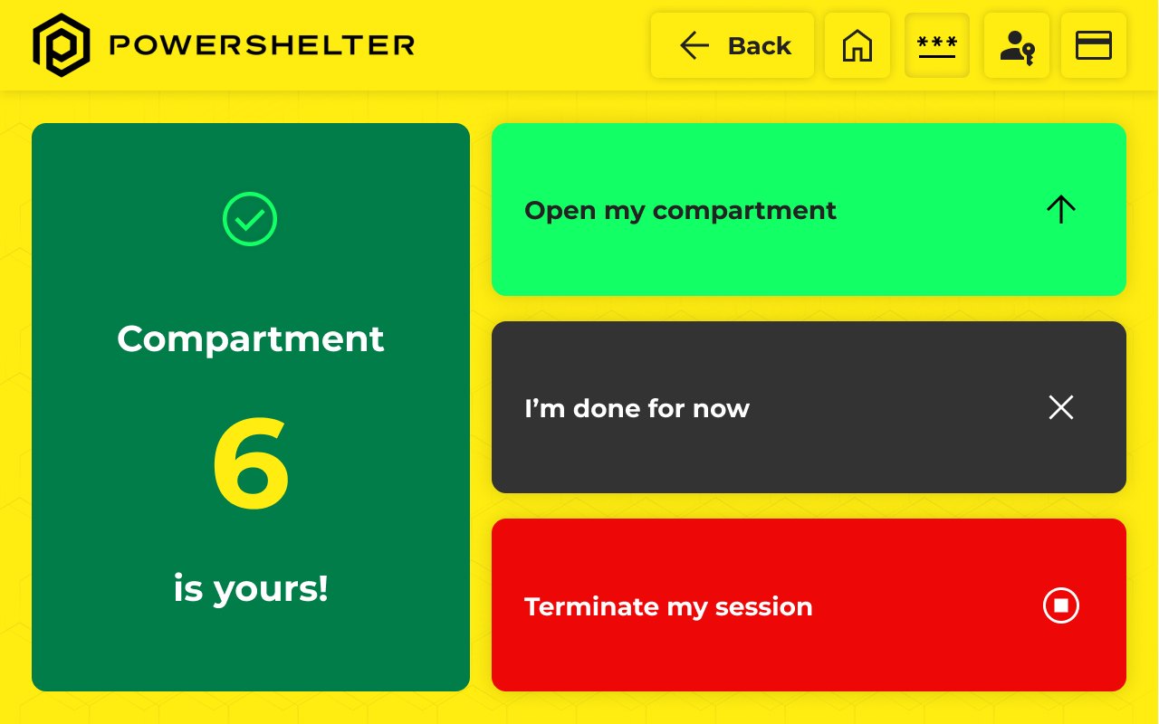PowerShelter, Outdoor Locker UI